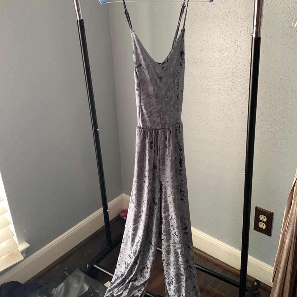Gray Velvet Romper